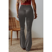 Dark Grey V Shape High Waist Flared Leggings - S thumbnail