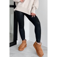 Black V Crossover High Waist Pocketed Leggings - L thumbnail