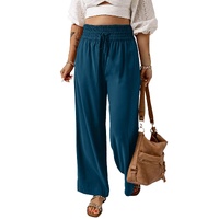 Azura Exchange Drawstring Elastic Waist Wide Leg Pants - M thumbnail
