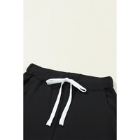Black Drawstring Waist Pocketed Joggers - M thumbnail