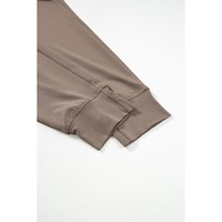 Dark Brown Drawstring Waist Pocketed Joggers - L thumbnail