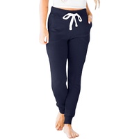 Navy Blue Drawstring Waist Pocketed Joggers - M thumbnail