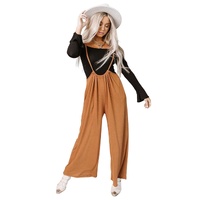 Azura Exchange Wide Leg Suspender Pants - M thumbnail