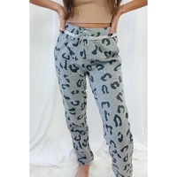 Azura Exchange Leopard Print Drawstring High Waist Jogger Pants - S thumbnail