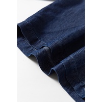 Sail Blue Side Pockets Frilled Smocked High Waist Wide Leg Jeans - S thumbnail