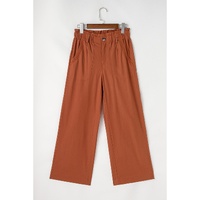 Red Dahlia Elastic Waist Pocketed Casual Straight Leg Pants - S thumbnail