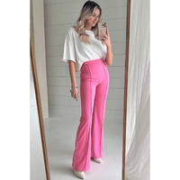Sachet Pink High Waist Central Seam Flared Pants - S thumbnail