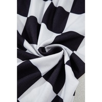Black Checkerboard Elastic Waist Pocketed Joggers - L thumbnail
