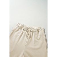 Apricot Loop Drawstring Casual Wide Leg Pants - L thumbnail