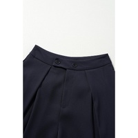 Dirty blue Dual Buttoned High Waist Pleated Wide Leg Pants - L thumbnail