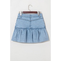 Myosotis Bubble Hem Denim Mini Skirt - L thumbnail