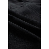 Black Raw Edge Ruffled Short Sleeve Denim Jacket - M thumbnail