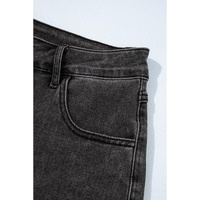 Carbon Grey Raw Hem High Waist Denim Shorts - 10 US thumbnail