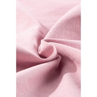 Pink Solid Color Knot Straps Denim Romper with Pockets - M thumbnail