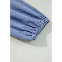 Myosotis Chambray Deep V Neck Bracelet Sleeve Maxi Dress - L thumbnail