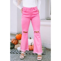 Azura Exchange Vintage Flare Leg Ripped Raw Hem Jeans - 16 US thumbnail
