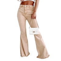 Azura Exchange Raw Edge Mid Waist Flared Jeans - 8 US thumbnail