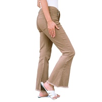 Azura Exchange Khaki High Waist Flare Jeans - 8 US thumbnail