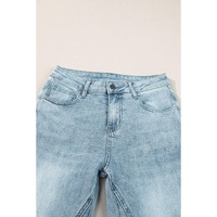 Dusk Blue Acid Wash Extra Wide Leg High Waist Long Jeans - 10 US thumbnail