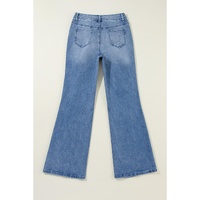 Ashleigh Blue Acid Wash Distressed Wide Leg High Waist Jeans - 12 US thumbnail