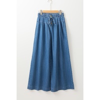 Dusk Blue Mineral Wash Button Fly Waist Wide Leg Jeans - 10 US thumbnail