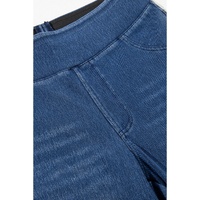 Navy Blue Skinny Elastic Waist Ankle Length Mid Waist Jeggings with Pockets - L thumbnail