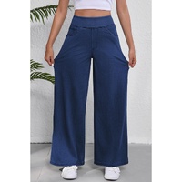Sail Blue Medium Wash Straight Leg Loose Casual Jeans - L thumbnail