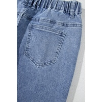 Dusk Blue Foiled Star Patchwork Straight Leg Loose Jeans - 10 US thumbnail