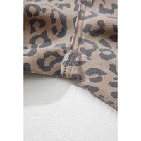 Azura Exchange Khaki Leopard Printed Drawstring Waist Pocketed Wide Leg Jeans - 10 US thumbnail