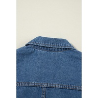 Sail Blue Side Pockets Lapel Collar Denim Jacket - 2XL thumbnail