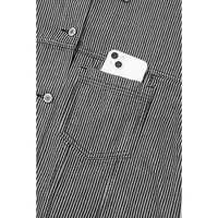Blue Stripe Washed Oversize Pocketed Denim Jacket - S thumbnail