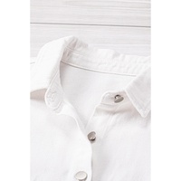 White Contrast Leopard Denim Jacket - L thumbnail