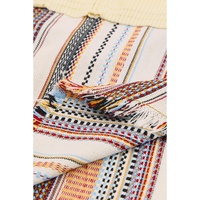 Button Up Pockets Striped Color Block Corduroy Jacket - S thumbnail