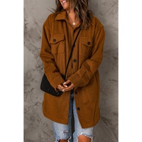 Azura Exchange Buttoned Shirt Jacket with Pockets - M thumbnail