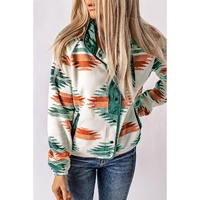 Multicolour Western Aztec Snap Buttoned Fleece Jacket - XL thumbnail