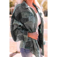 Multicolor Brushed Plaid Pocketed Oversize Shacket - M thumbnail