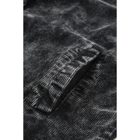 Black Vintage Distressed Mineral Wash Oversized Shacket - S thumbnail