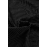 Black Solid Textured Flap Pocket Buttoned Shacket - S thumbnail