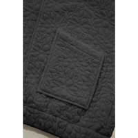 Black Floral Quilted Jacket - M thumbnail