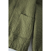 Jungle Green Floral Quilted Jacket - M thumbnail