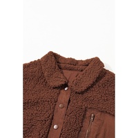 Red Clay Faux Shearling Teddy Bear Jacket - S thumbnail