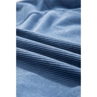 Real Teal Corduroy Drawstring Hooded Pocket Zip Up Jacket - M thumbnail