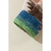 White Aztec Print Button Up Shacket - S thumbnail