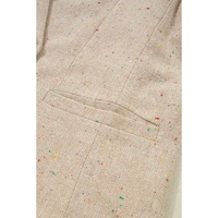 Oatmeal Single Breasted Elegant Suit Jacket - XL thumbnail