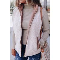 Pink Fleece Lined Quilted Vest Coats - XL thumbnail