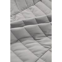 Silvery Plush Collared Quilted Zipped Puffer Vest - 2XL thumbnail