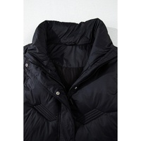 Black Quilted High Neck Zip Up Jacket Vest - 2XL thumbnail