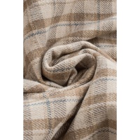 Khaki Plaid Pattern Sherpa Lined Hooded Shacket - L thumbnail