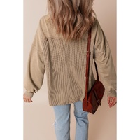 Goat Mineral Wash Textured Patchwork Loose Fit Shacket - L thumbnail