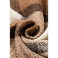 Light French Beige Flannel Plaid Double Flap Pocket Shacket - S thumbnail